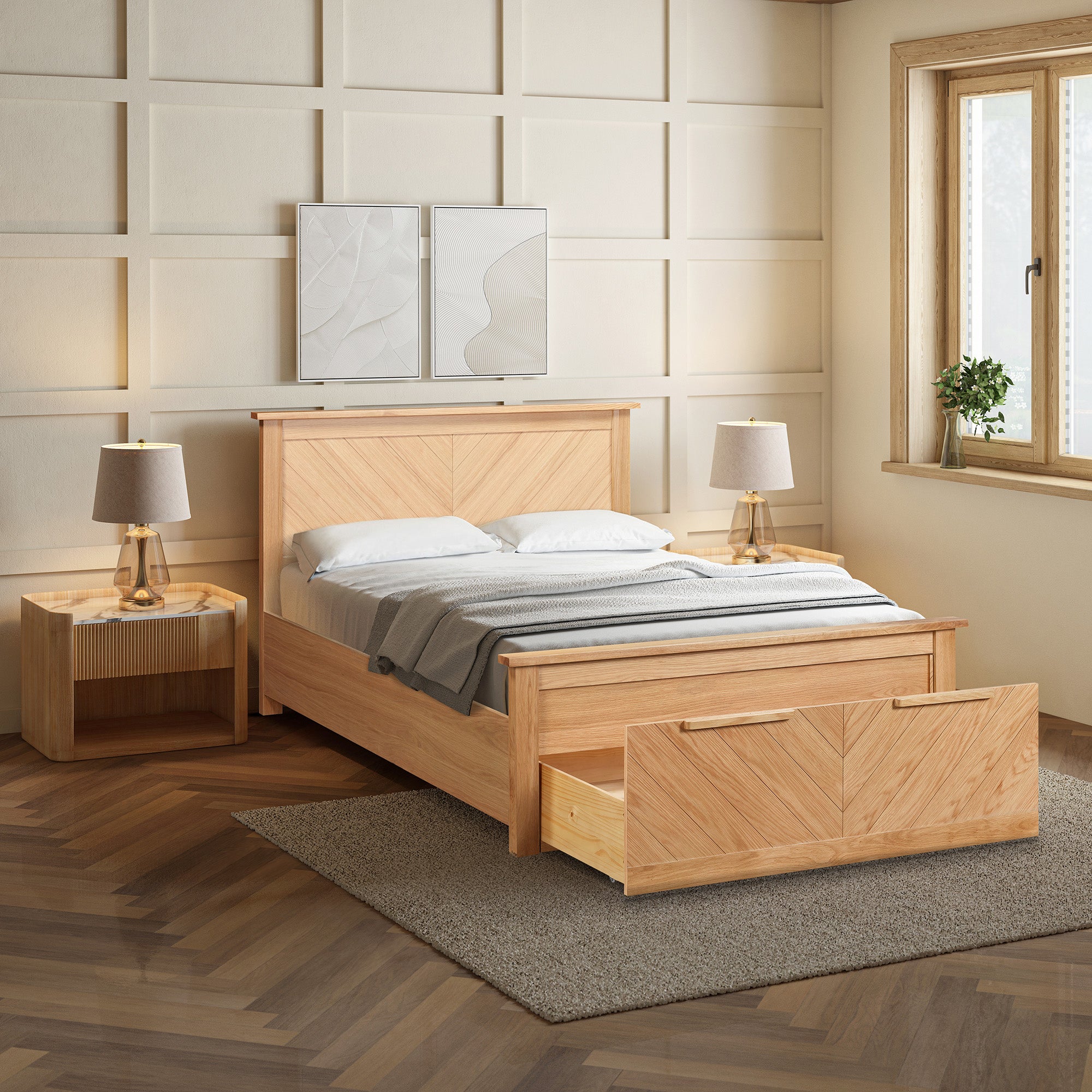 Kenji Oak with Drawers