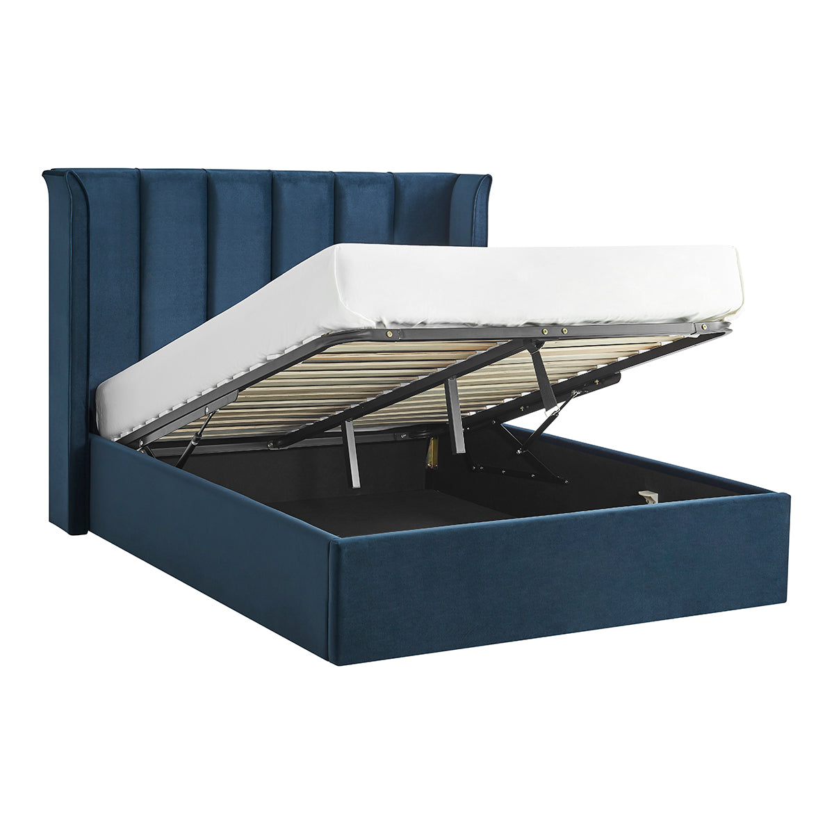 Polaris Navy Blue Storage Bed