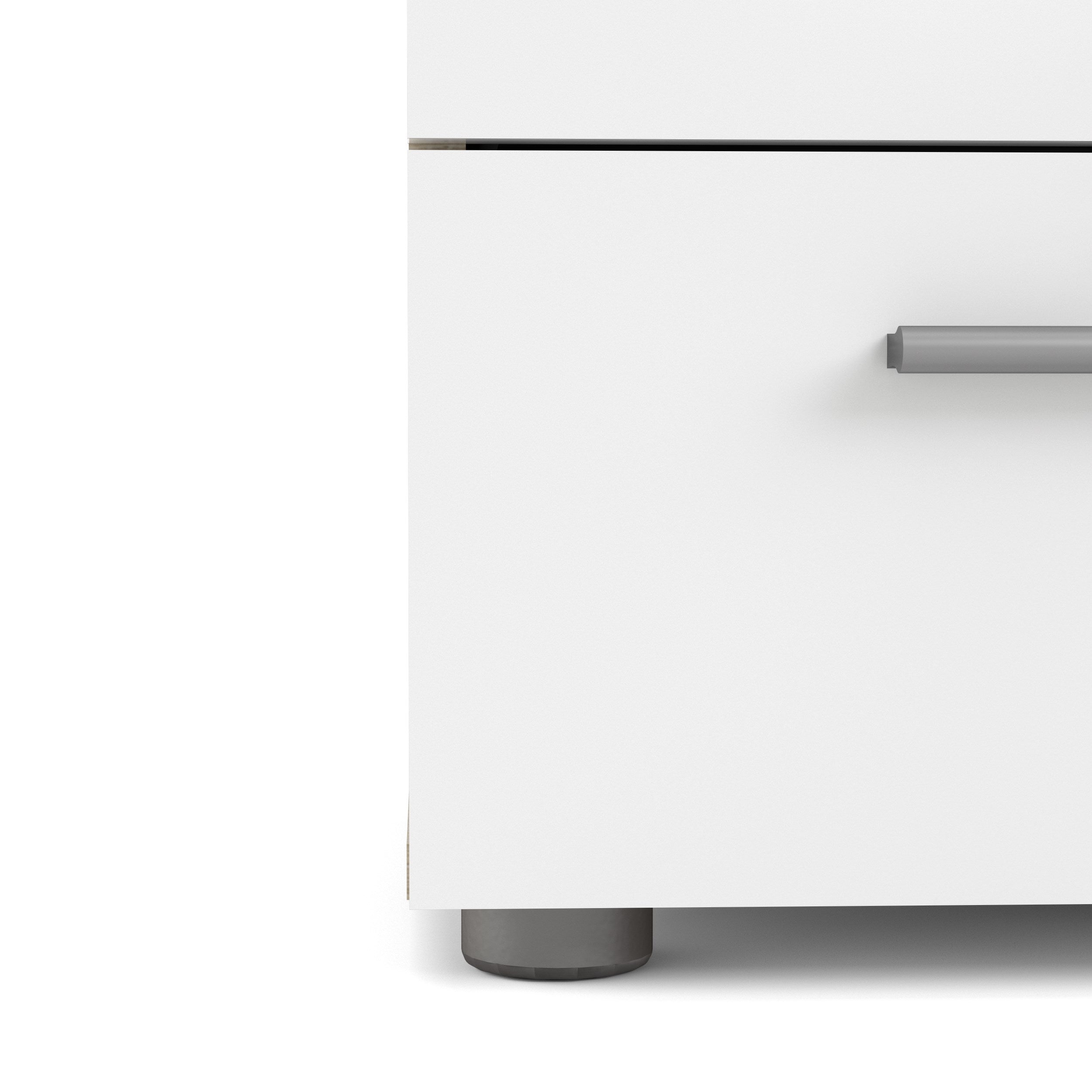 Pepe 5 Drawer Chest  - Oak with White High Gloss