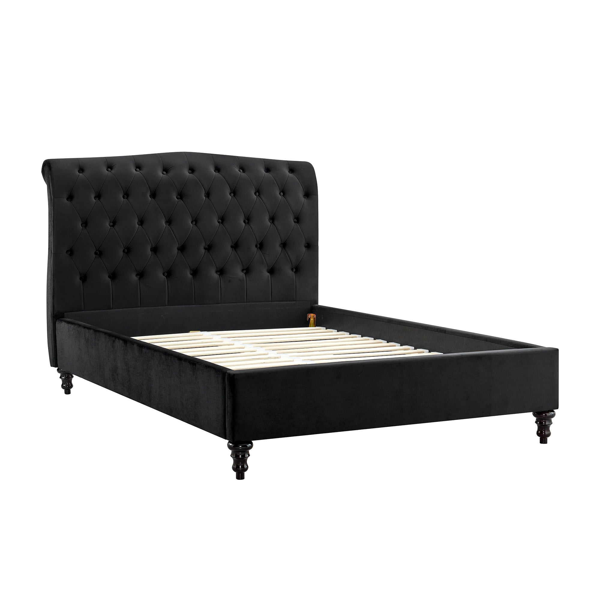 Rosa Black Velvet Bed