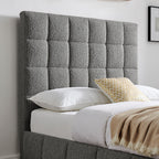 Starla Square Dove Grey Boucle Storage Bed