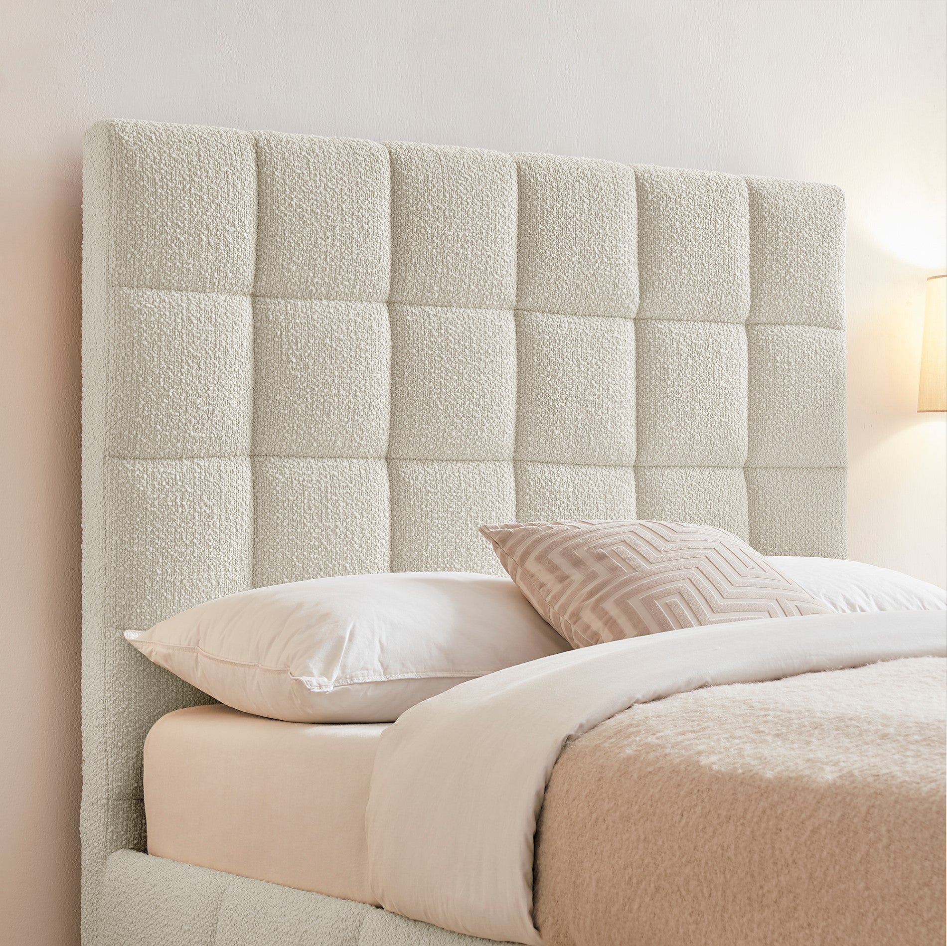 Starla Square Ivory Boucle Storage Bed