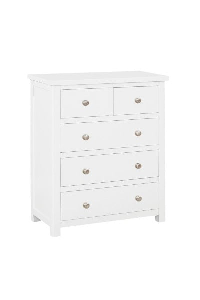 Whitney White 3 + 2 Drawer Chest
